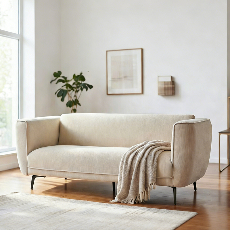 Tolg nua-aimseartha corduroy upholstered loveseats le cosa miotail