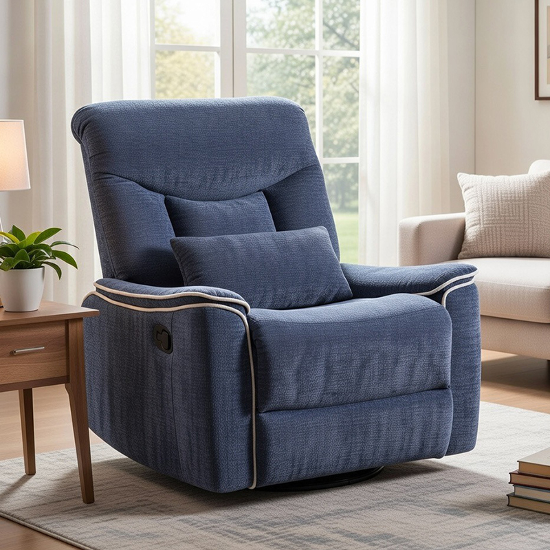 Suíochán Mór Leathan Lámhleabhar Chenille Recliner le Sclóine agus Rocker 