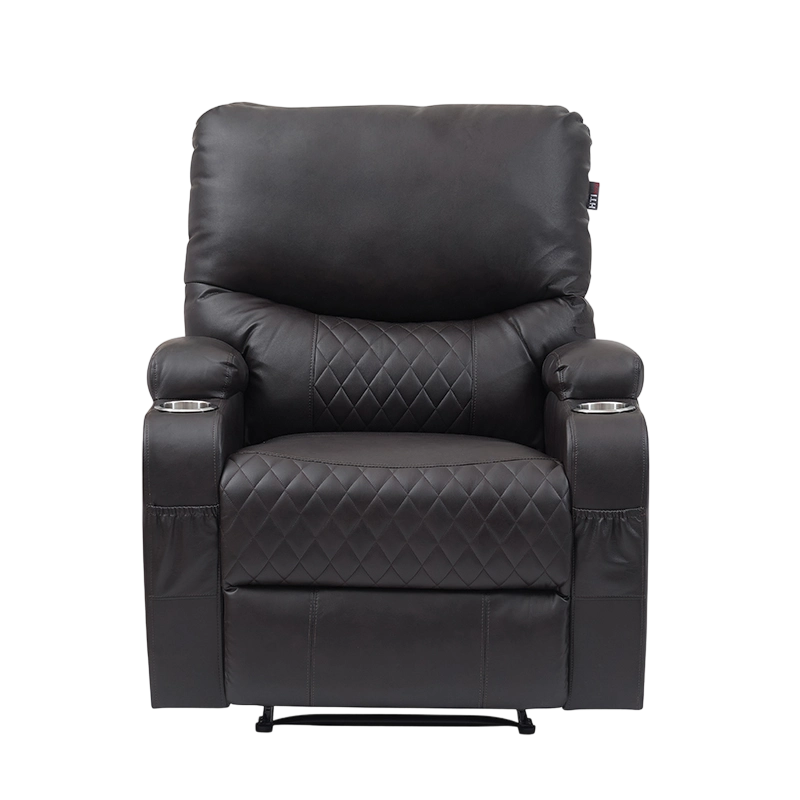 Cathaoirleach Recliner Lámhleabhar Leathar Faux Overstuffed le Dhá Shealbhóir Corn