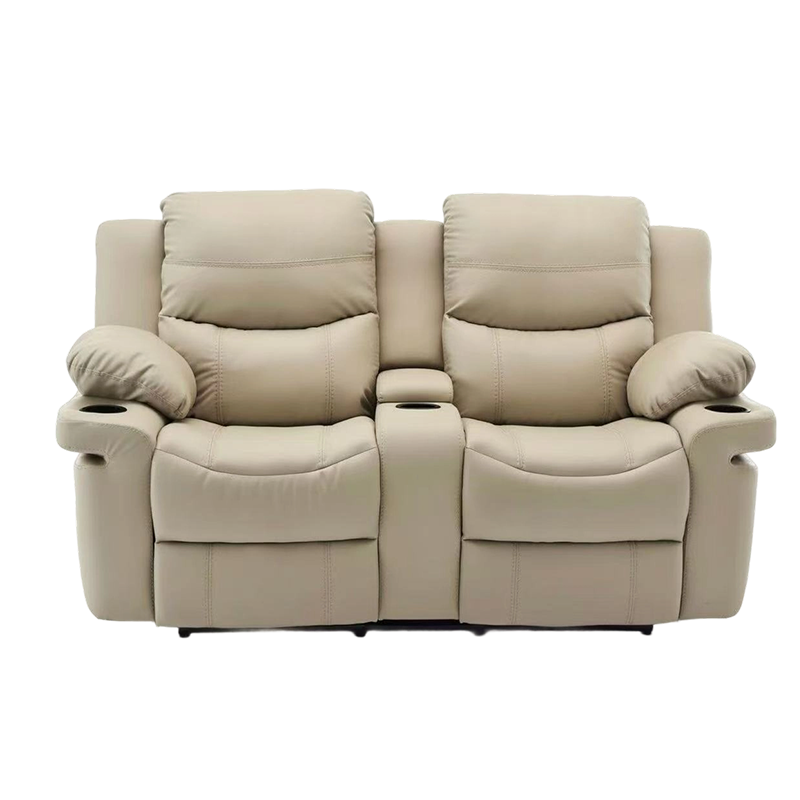 Leathar Upholstered Lámhleabhar Tairiscint Loveseat Recliner Cathaoirleach