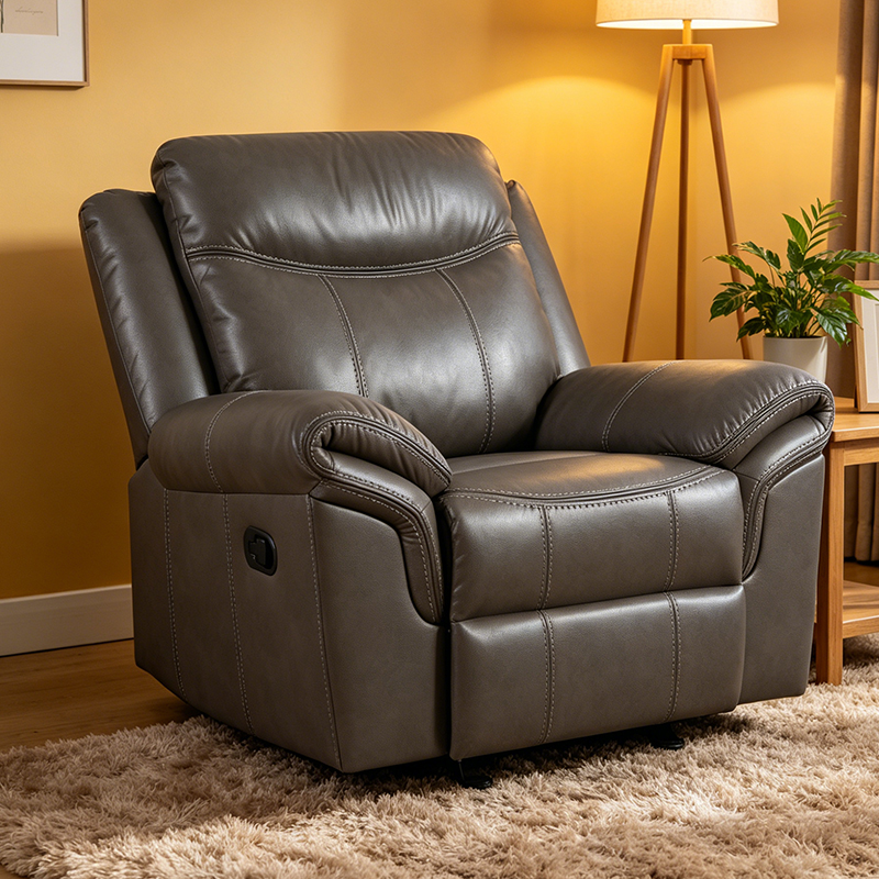 Cathaoirleach Recliner Lámhleabhar Leathar Faux Le Glider